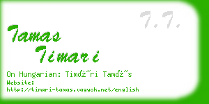 tamas timari business card